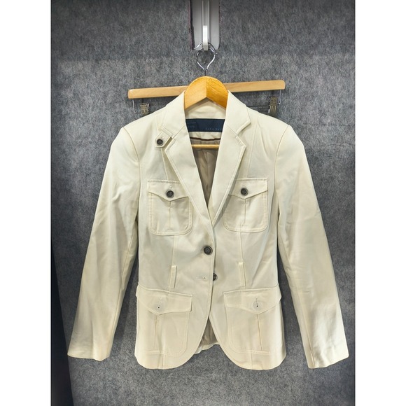 Zara Basic Ivory Button Up Jacket Women's Size XS - Picture 1 of 6